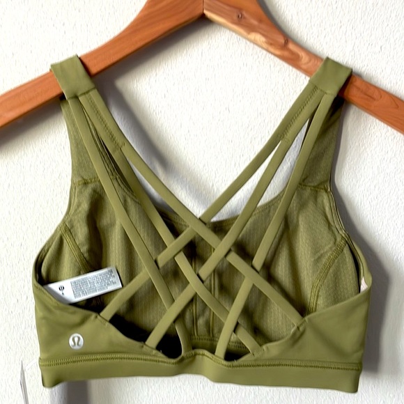 lululemon athletica Other - NWT Lululemon Free To Be Serene Bra High Neck Long Line Bronze Green Size 4